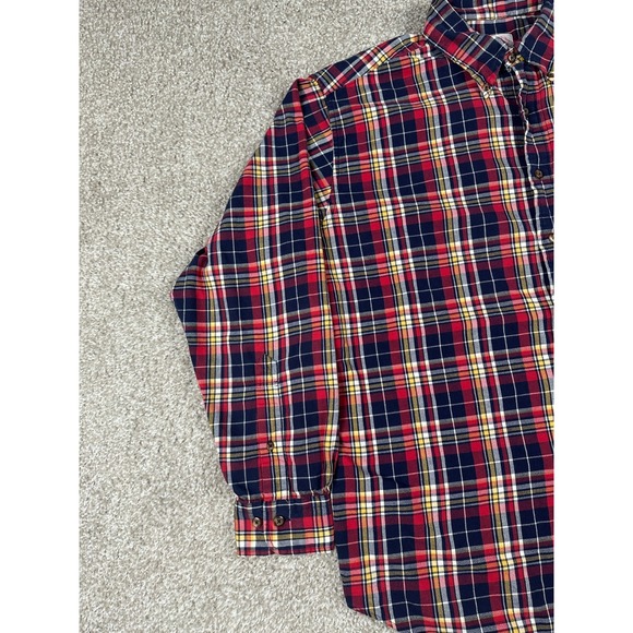 Brooks Brothers Shirt Men Large Red Blue Plaid Long Sleeve Button Up Regular Fit - Picture 5 of 10